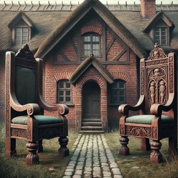 Historisk hus bagved to stole